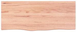 Blat de baie, maro deschis, 100x40x(2-4) cm, lemn masiv tratat