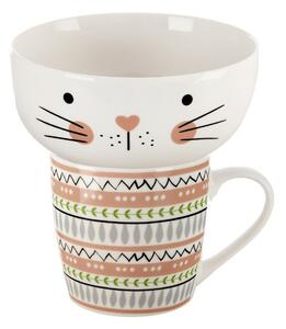 Orion Cană de porțelan cu bol Cat, 0,35 l