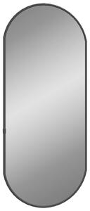 Oglindă de perete, negru, 60x25 cm, ovală