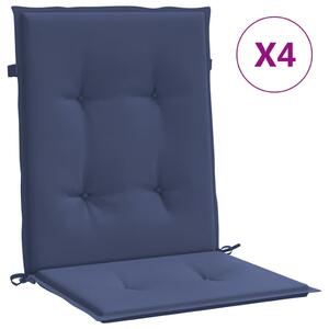 Perne pentru scaune cu spătar jos, 4 buc., bleumarin, textil