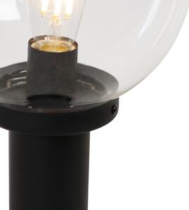 Lampa de exterior pe picioare neagra cu bila transparenta 50 cm IP44 - Sfera