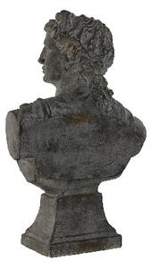 Statueta bust Caesar din fibra de sticla gri 36x18x58.5 cm