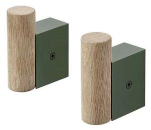 Attach Hook Set of 2 Oak/Întuneric Green - Muuto