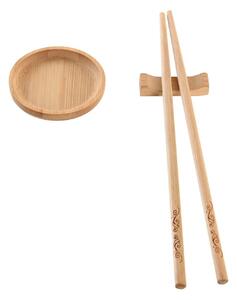 Set 9 piese pentru sushi din bambus natur 24 cm