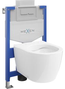 Mexen set încastrat WC cadru Fenix XS-U cu vas WC Carmen, alb lucios - 6853388XX00