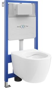 Mexen set încastrat WC cadru Fenix Slim cu vas WC Carmen, alb lucios - 6103388XX00