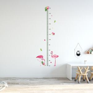 Autocolant de perete "Metru pentru copii - Flamingo" 45x115 cm