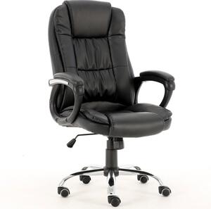 Scaun rotativ de birou, IDOL, imitație de piele, negru