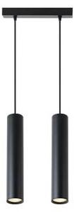 Lustra suspendata LED Keon, 2 pendule, diametru baza 22x4x2,5 cm, 35W, GU10, IP20, negru