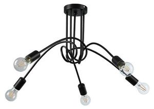 Lustra LED suspendata, Nido, 5 becuri, diametru baza 12 cm, 35W, clasa protectie IP20, negru