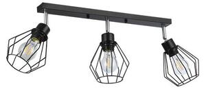Aplica tavan LED Otto, 3 becuri, baza 50x8 cm, unghi rotatie 350, 35W, E27, IP20, negru