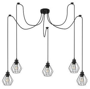 Lustra suspendata cu 5 pendule, 35W, metal, 140 cm, cablu 1.5 metri, neagra