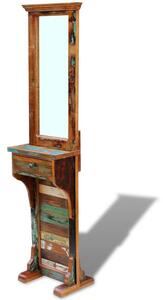 Oglindă pentru hol, 47 x 23 x 180 cm, lemn reciclat solid