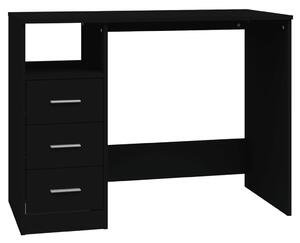 Birou cu sertare, negru, 102x50x76 cm, lemn prelucrat
