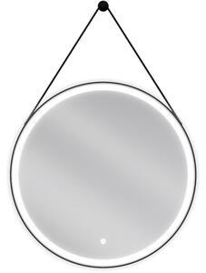 Mexen Reni oglindă iluminată de baie, rotunde 70 cm, LED 6000K, anti aburire, ramă neagră - 9812-070-070-611-70