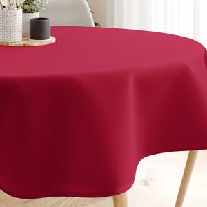 Goldea față de masă decorativă de crăciun loneta - uni roșu vișinie - rotundă Ø 140 cm