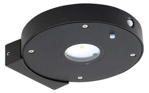 Tavon Round LED Celulă solară Aplică de Perete Dim. w/Senzor Negru - Lucande