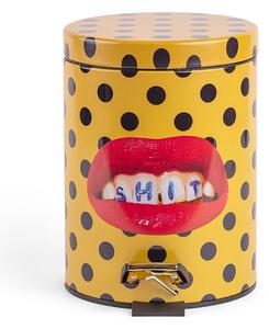 Shit Toiletpaper Home Bin Ø25xH39,5 Galben/Negru/Multicolor - Seletti