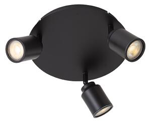 Spotlight modern pentru baie negru cu 3 lumini IP44 - Ducha