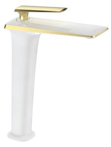 Mexen Purus baterie înaltă de chiuvetă, Albă/Aurie - 745810-25