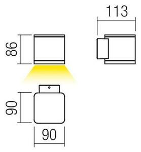 Redo 9069 - Aplică de perete LED pentru exterior BETA, 6W, 230V, IP54