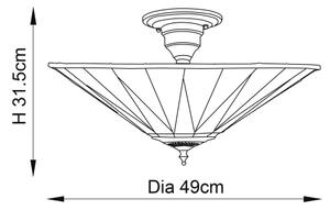 Endon 64043 - Lustră aplicată Tiffany DARK STAR, 3 x E27, 60 W, 230 V, diam. 49 cm