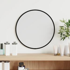 Oglindă de perete rotundă, negru, Ø 30 cm