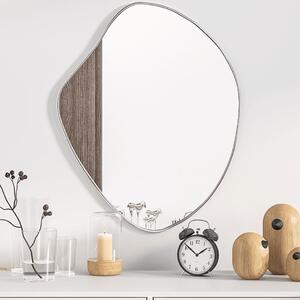 Oglindă de perete, argintiu, 60x50 cm
