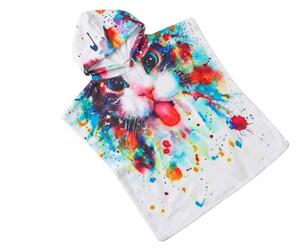 Poncho pentru copii PISICUTA colorat Dimensiune: 60 x 120 cm