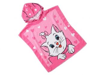 Poncho pentru copii PISICA MINA roz Dimensiune: 60 x 120 cm