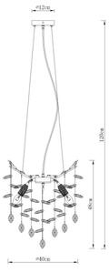 Globo 64138HS - Lustră suspendată pe cablu QUEENA, 4 x E14 / 40 W / 230 V, argintie