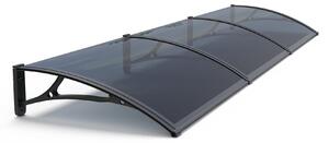 Copertină PRO 360x80 cm din aluminiu și plexiglas – Negru/Antracit