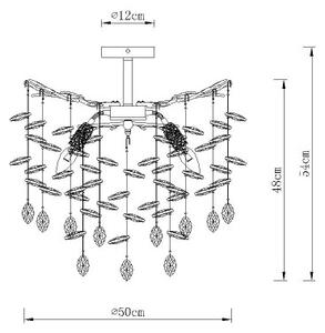 Globo 64138DS - Lustră pe tijă QUEENA 6xE14/40W/230V argintie
