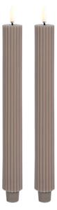 Lumânare Taper LED Grooved 2-pack 3,2x25,5 cm Sandstone/Smooth - Uyuni Lighting