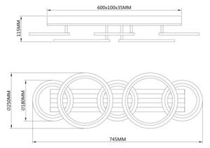 Globo 67360D4 - Plafonieră LED BLEVINS 34W/230V 3000/4200/6000K