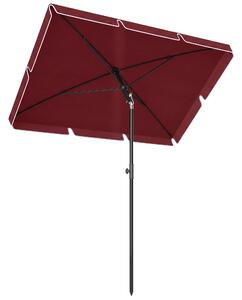 Outsunny Umbrelă de Grădină cu Margini Ondulate și 4 Brațe din Aluminiu, 198x130x245 cm, Roșu | Aosom Romania