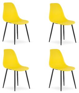 Set 4 Scaune Bucatarie/Dining Velo Plus Galbene