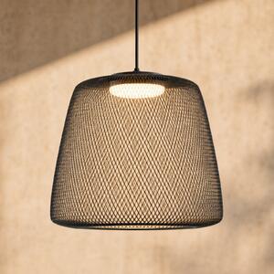 Lucande Lampă suspendată LED Korvyn, negru, Ø 50 cm, reglare treptată a, reglabil, Negru, Metal, Design