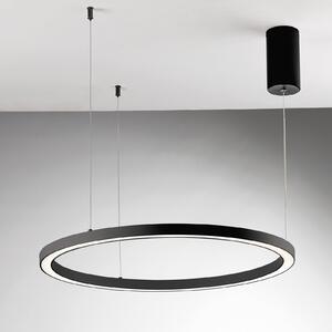 Luce Ambiente Design Lampă suspendată LED Hoop, negru, Ø 80 cm, metal, CCT, Negru, Camera de zi / sufragerie, Aluminiu, Modern