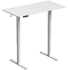 HOMCOM Birou Reglabil pe Înălțime cu 3 Memorii, Display LED, Orificiu Cabluri, PAL,120 x 60 x 72-118 Cm, Alb | Aosom Romania