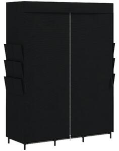HOMCOM Garderobă Textilă cu 3 Bare și 3 Rafturi, Oțel și Material Netesut, 130 x 45 x 167 Cm, Negru | Aosom Romania