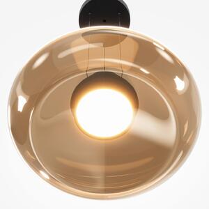 Maytoni Lampă suspendată LED Bassa, verde măslin, Ø 45 cm, sticlă, dimabilă, reglabil, Verde, Camera de zi / sufragerie, Sticlă, Modern