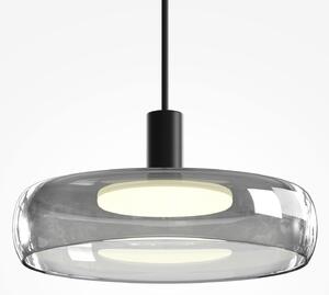 Maytoni Lampă suspendată LED FLOAT, gri/negru, Ø 20 cm, sticlă/metal, reglabil, Gri, Camera de zi / sufragerie, Sticlă, Modern
