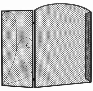 HOMCOM Parascântei Șemineu Pliabil 3 Panouri Metal Electrostatic, Gata Utilizare, 133x1x77cm, Negru | Aosom Romania