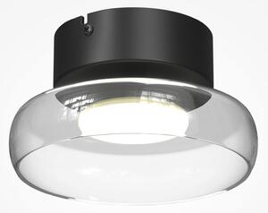 Maytoni Plafonieră LED FLOAT, transparentă/neagră, Ø 20 cm, sticlă/metal, reglabil, Transparent, Camera de zi / sufragerie, Sticlă, Modern