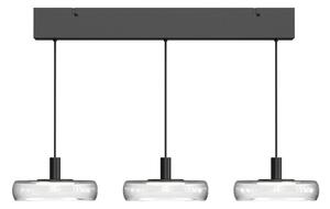 Maytoni Lampă suspendată LED FLOAT, transparentă/neagră, cu 3 becuri, 68 cm,, reglabil, Transparent, Camera de zi / sufragerie, Sticlă, Modern