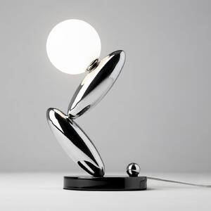 Maytoni Lampa de birou cu LED RESONANCE, platină/opal, 37 cm, metal/sticlă, dimabilă, reglabil, Metalic, Camera de zi / sufragerie, Metal, Modern