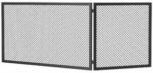 HOMCOM Parascântei Pliabil pentru Șemineu, 2 Panouri, din Metal Vopsit, Gata de Utilizare, 140 x 1 x 50 cm, Negru | Aosom Romania