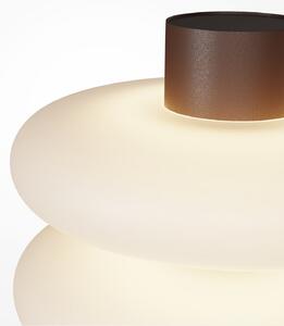 Maytoni Lampa de masă cu LED Nuvem, maro, sticlă opală, înălțime 15 cm, dimabilă, reglabil, Maro / Rugină, Camera de zi / sufragerie, Sticlă, Modern