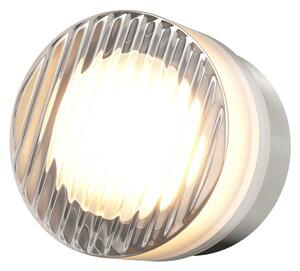 Maytoni Aplică de perete LED OLO, platină/transparentă cu textură, Ø 13 cm, CCT, Metalic, Camera de zi / sufragerie, Sticlă, Modern